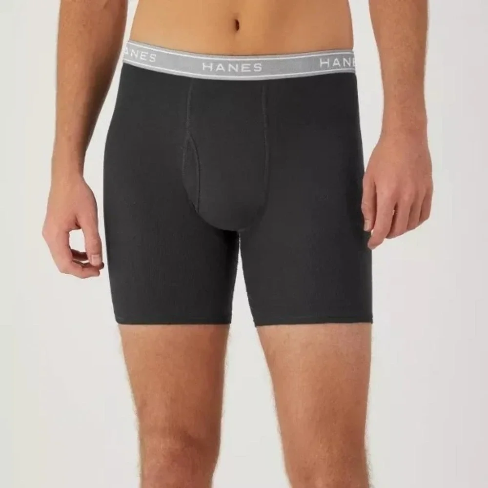 Men's Boxer Briefs by Hanes Black/Gray XL 9-Pack New With Tags